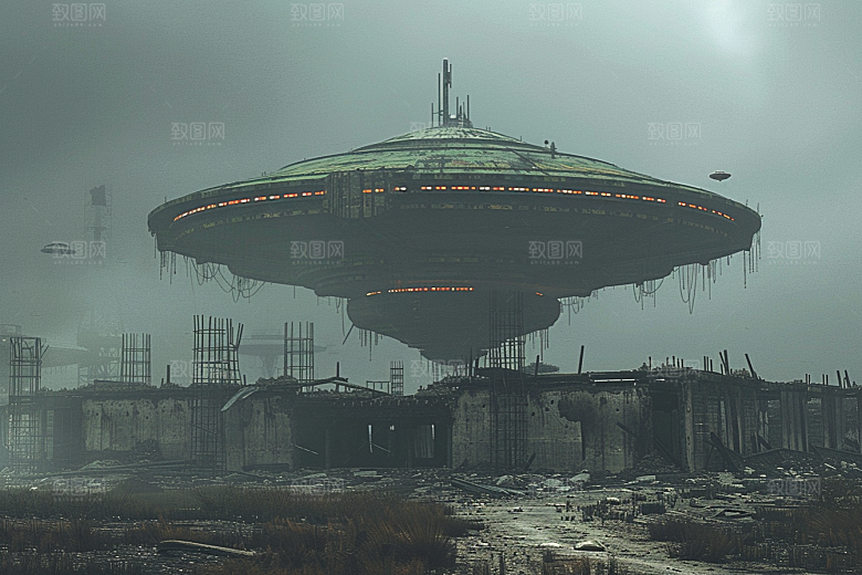 末日飞船废土风外星人游戏原画