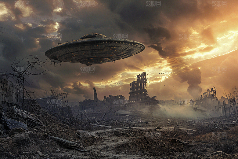 末日飞船太空战舰太空游戏原画