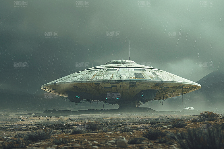 末日飞船太空科幻片游戏原画