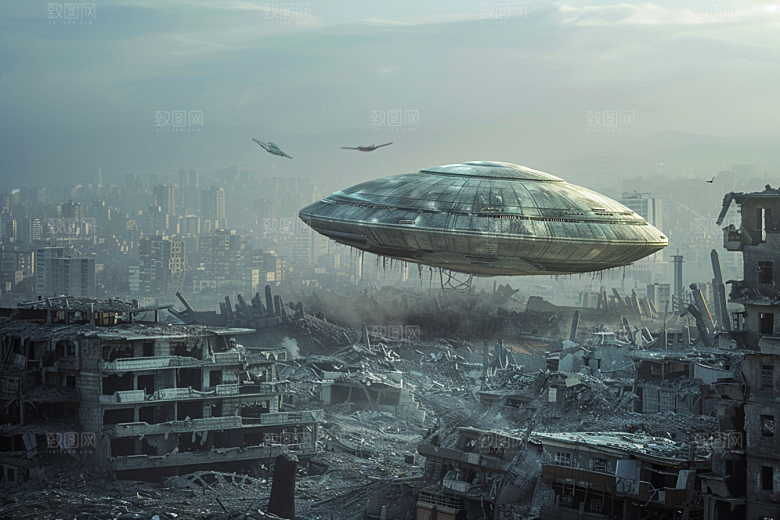 末日飞船科幻片太空战舰游戏原画
