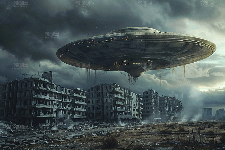 末日飞船太空战舰外星人游戏原画