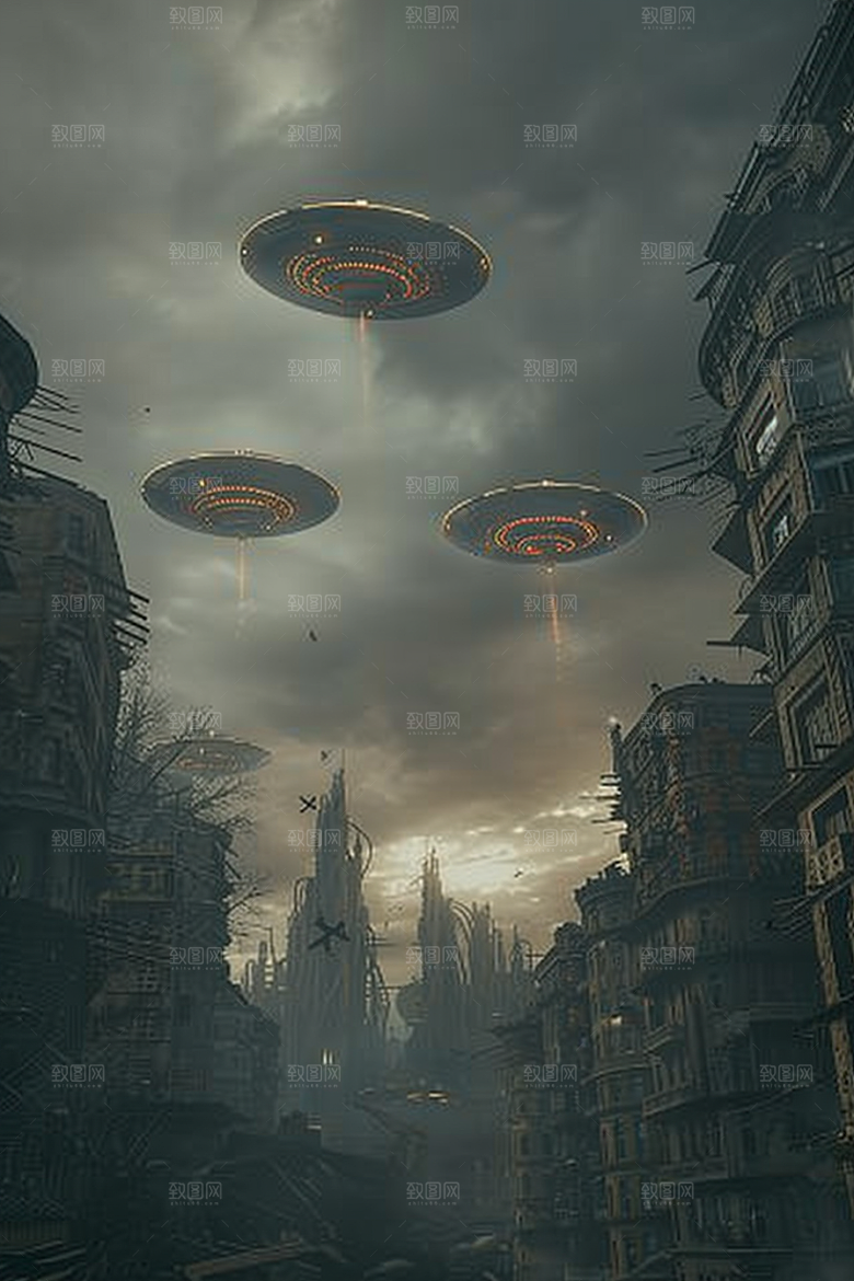 末日飞船太空外星人游戏原画