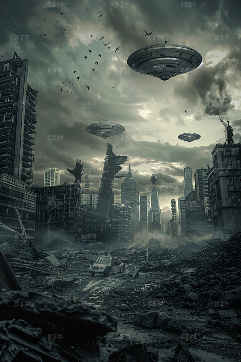 末日飞船宇宙科幻片游戏原画