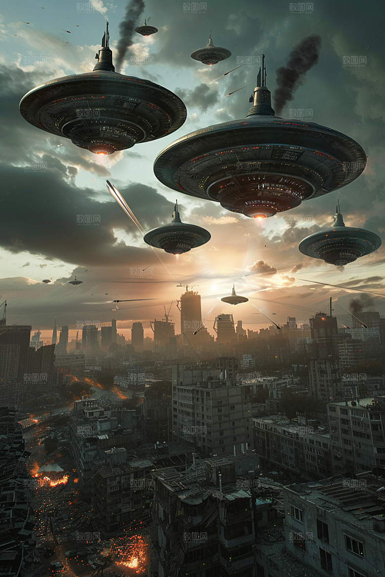 末日飞船宇宙太空战舰游戏原画