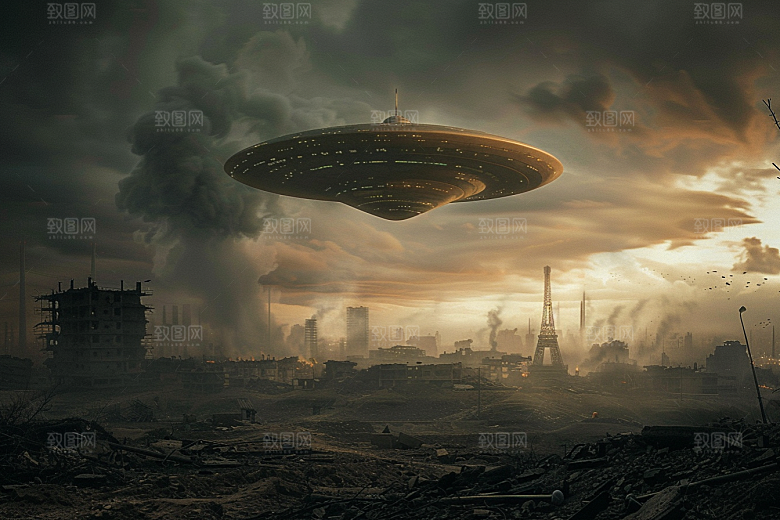 末日飞船宇宙太空游戏原画