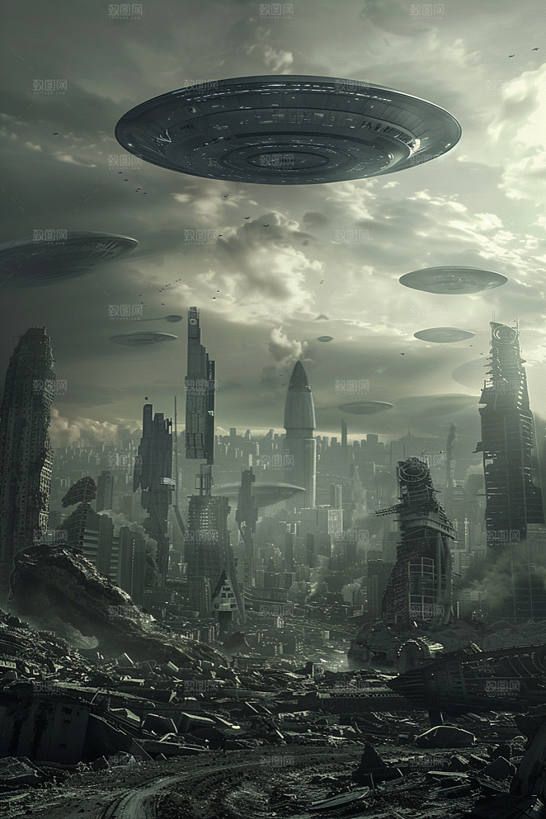 末日飞船宇宙太空战舰游戏原画