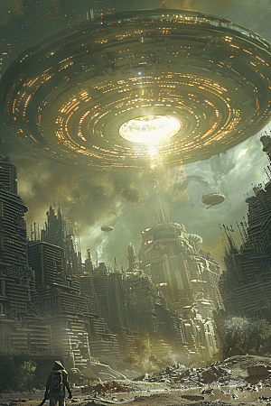 末日飞船宇宙太空战舰游戏原画
