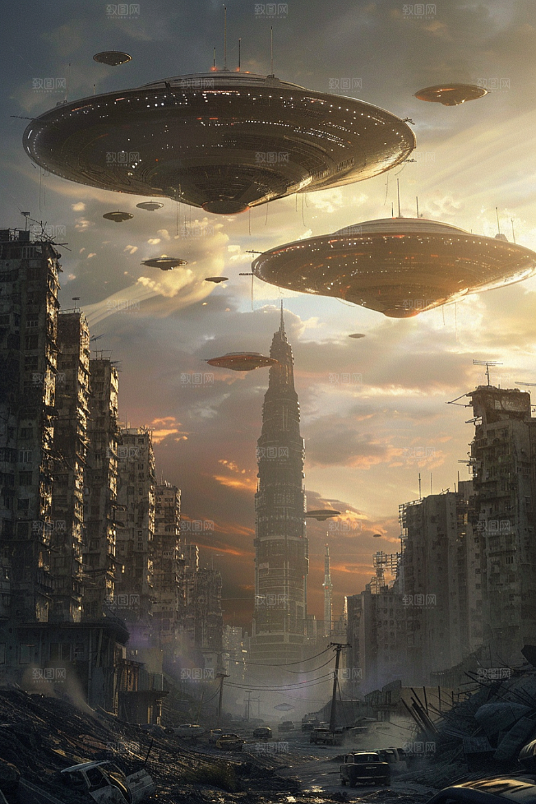 末日飞船宇宙科技感游戏原画