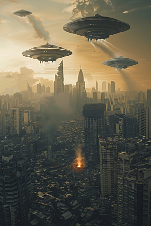 末日飞船太空战舰太空游戏原画