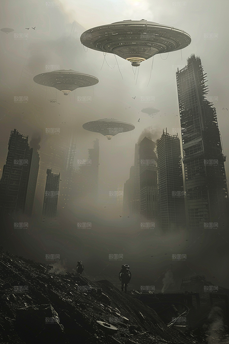 末日飞船飞行器宇宙游戏原画