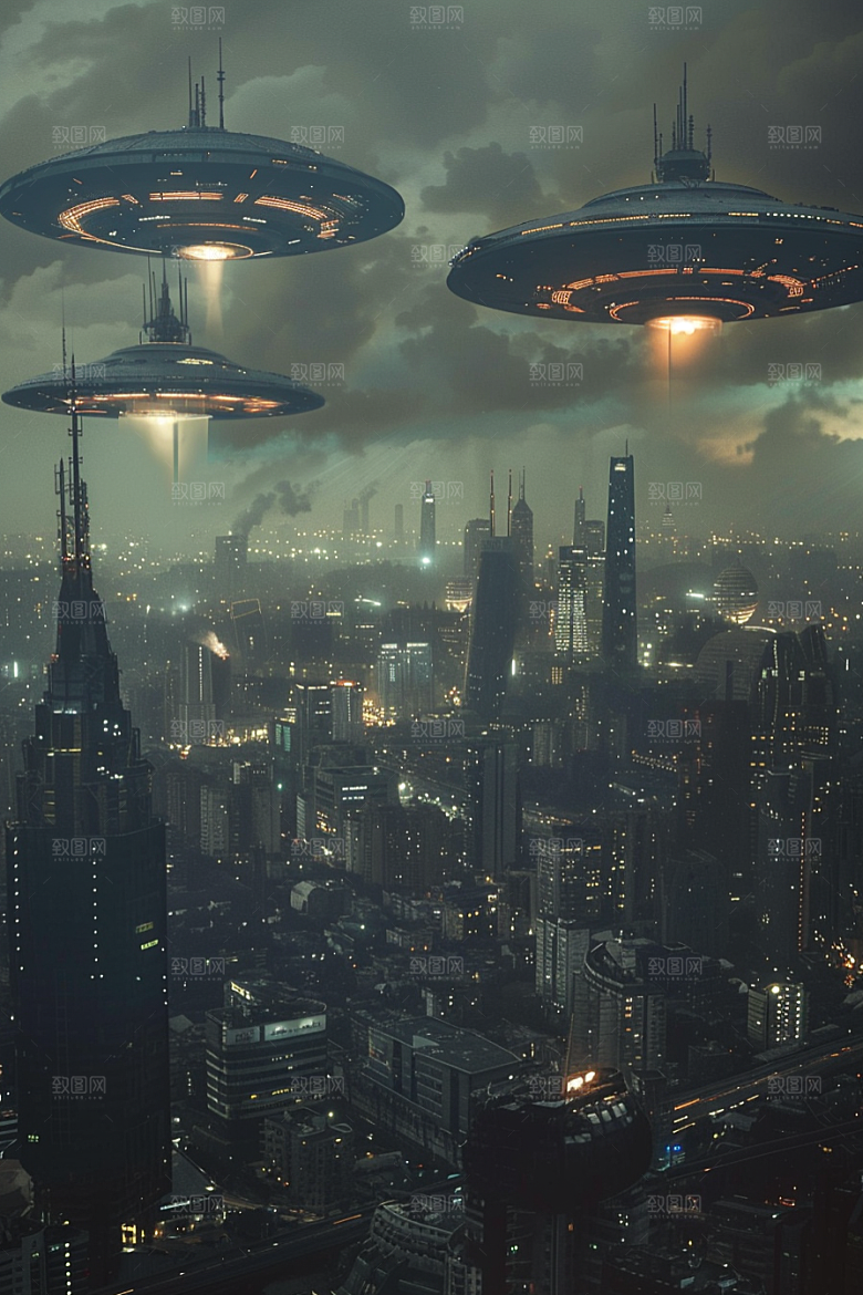 末日飞船太空科幻片游戏原画