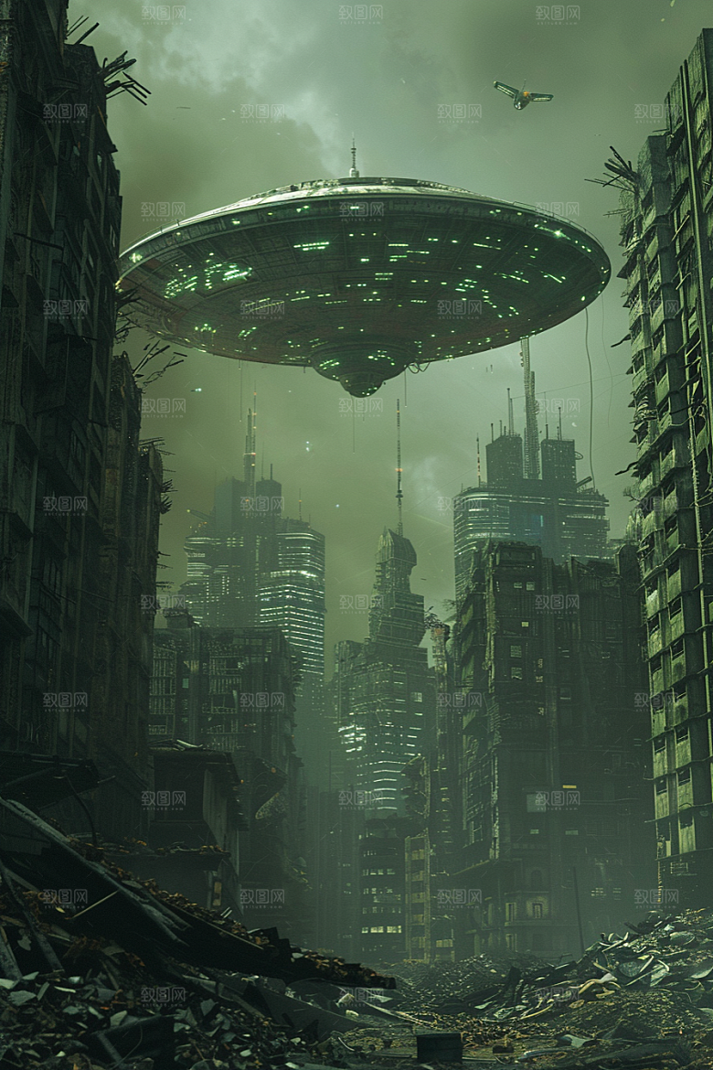 末日飞船宇宙科幻片游戏原画