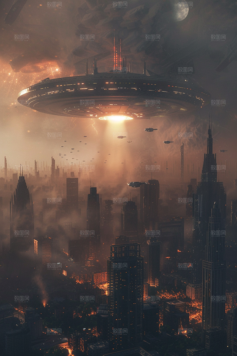 末日飞船废土风外星人游戏原画