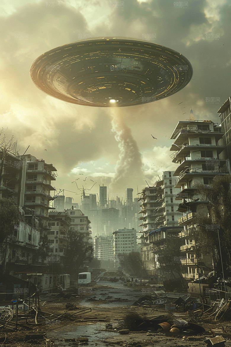 末日飞船太空科技感游戏原画