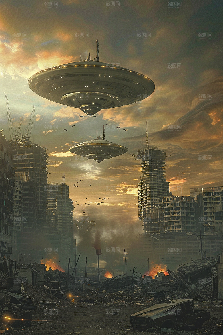 末日飞船太空战舰宇宙游戏原画