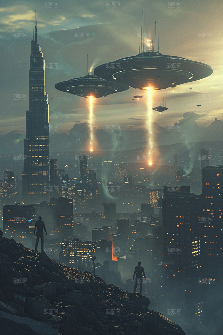 末日飞船宇宙太空战舰游戏原画