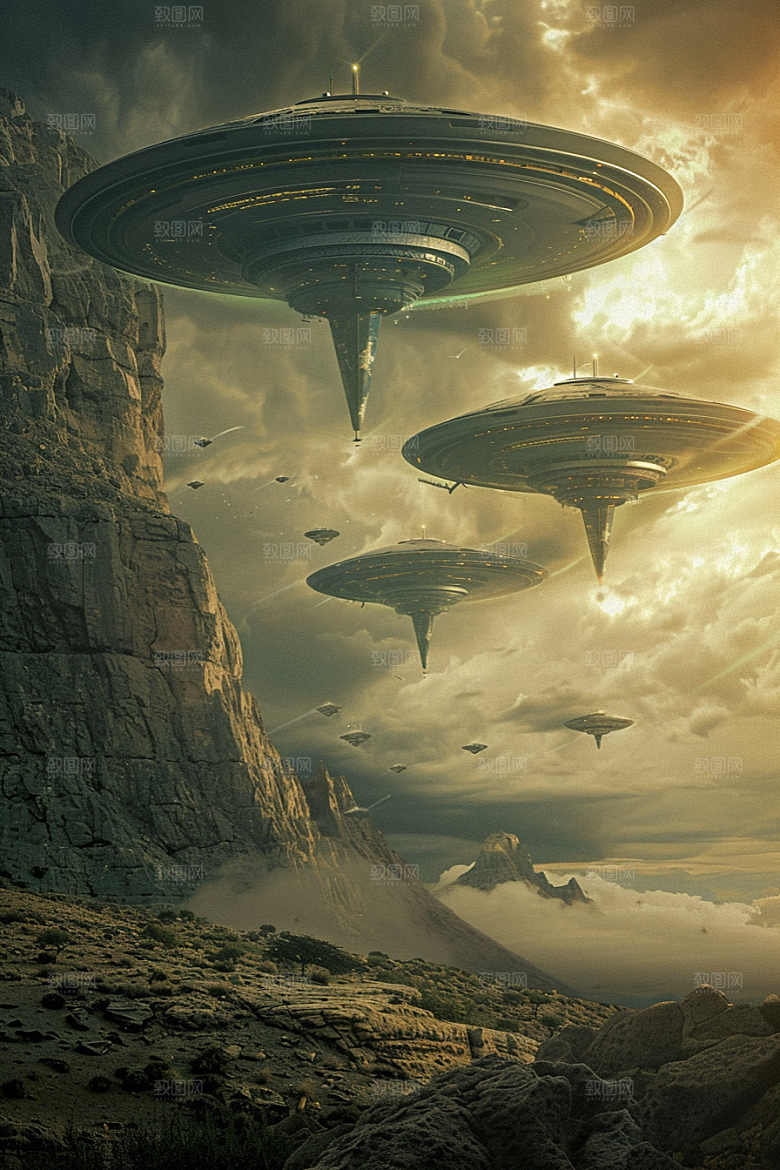 末日飞船科幻片宇宙游戏原画