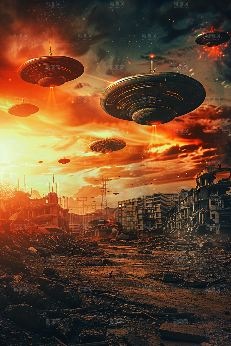 末日飞船废土风太空游戏原画