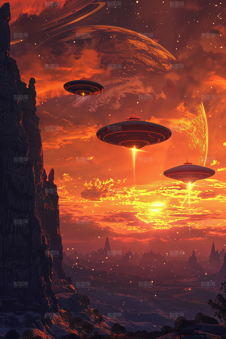 末日飞船宇宙科幻片游戏原画