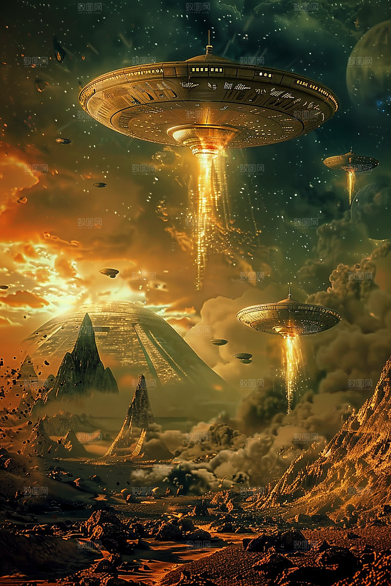 末日飞船外星人宇宙游戏原画