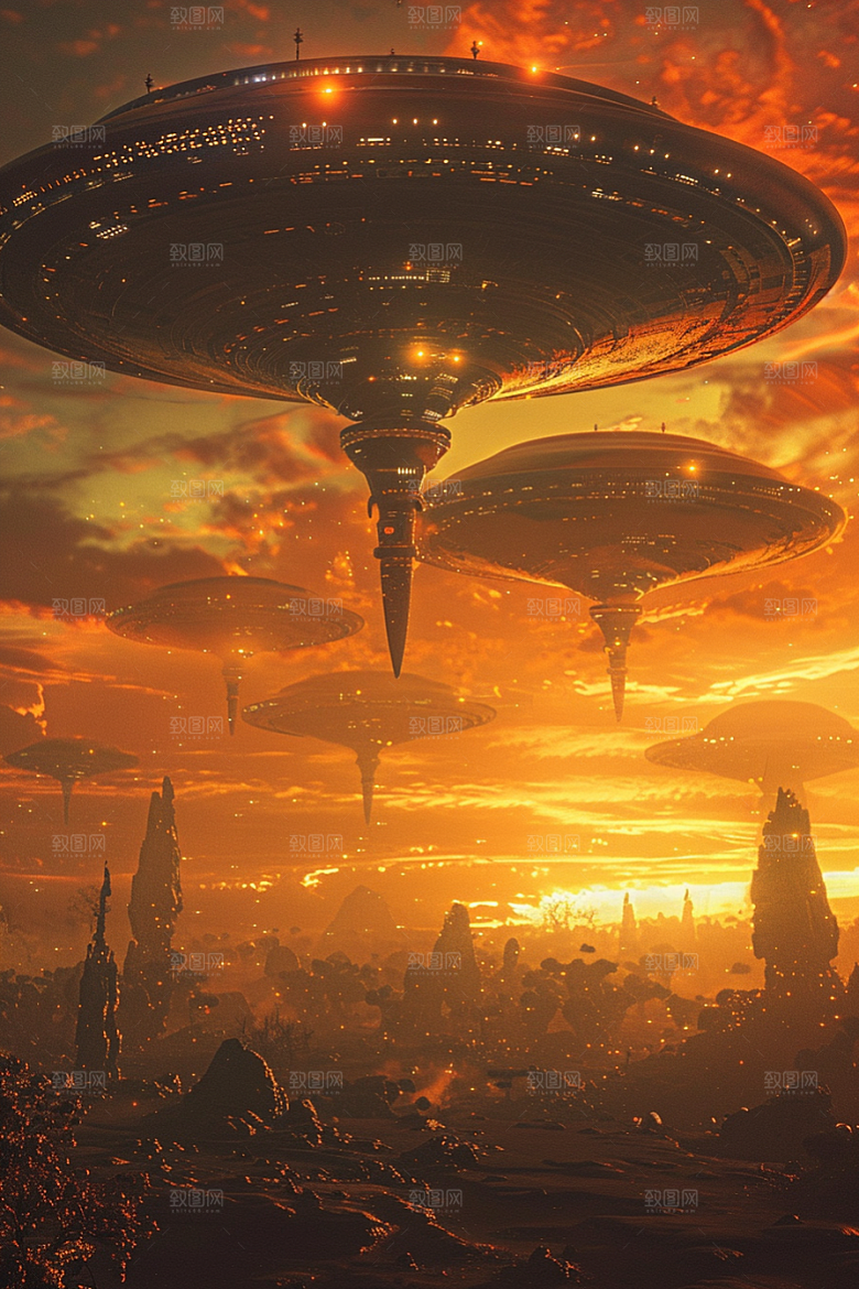 末日飞船宇宙废土风游戏原画