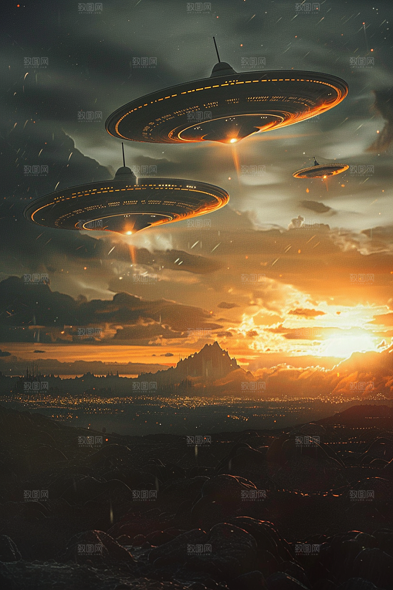 末日飞船飞碟太空游戏原画