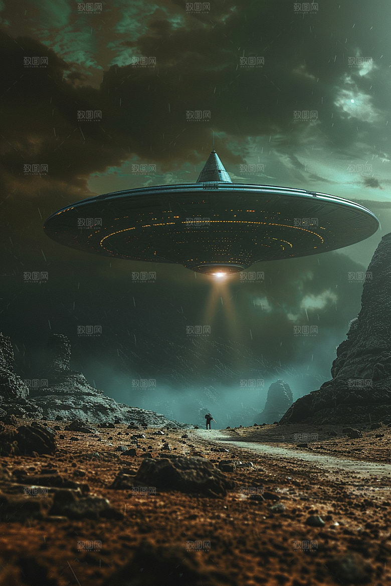 末日飞船宇宙飞行器游戏原画