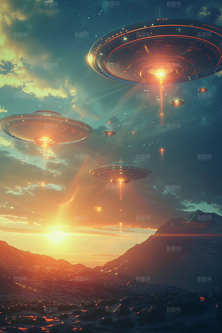 末日飞船太空外星人游戏原画