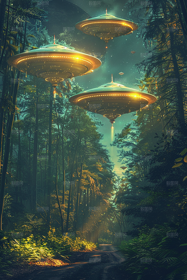末日飞船科技感外星人游戏原画