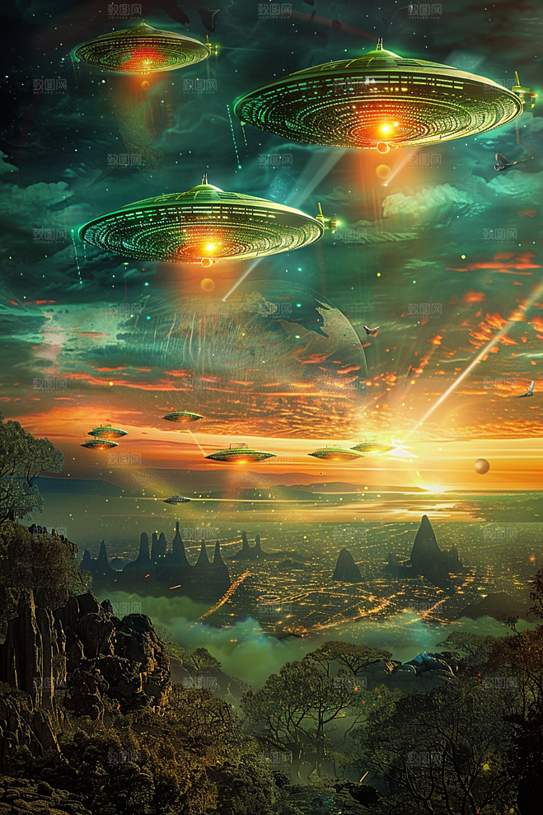 末日飞船外星人宇宙游戏原画