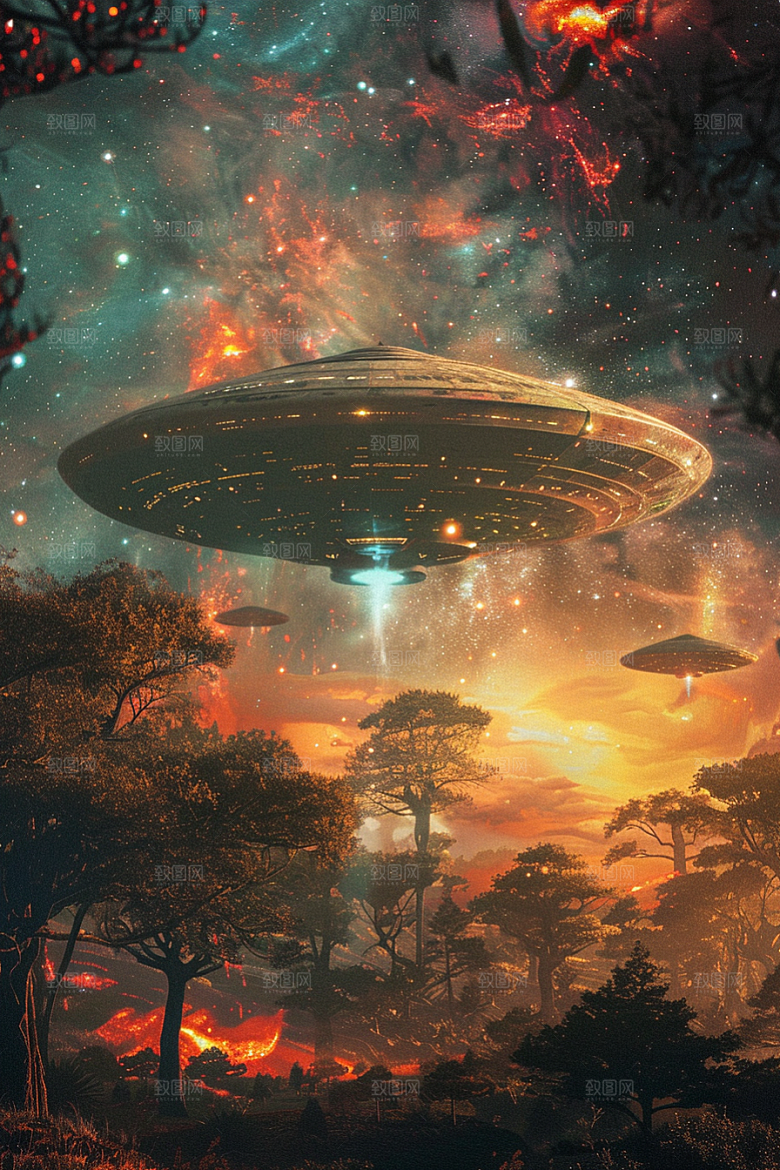 末日飞船外星人太空战舰游戏原画