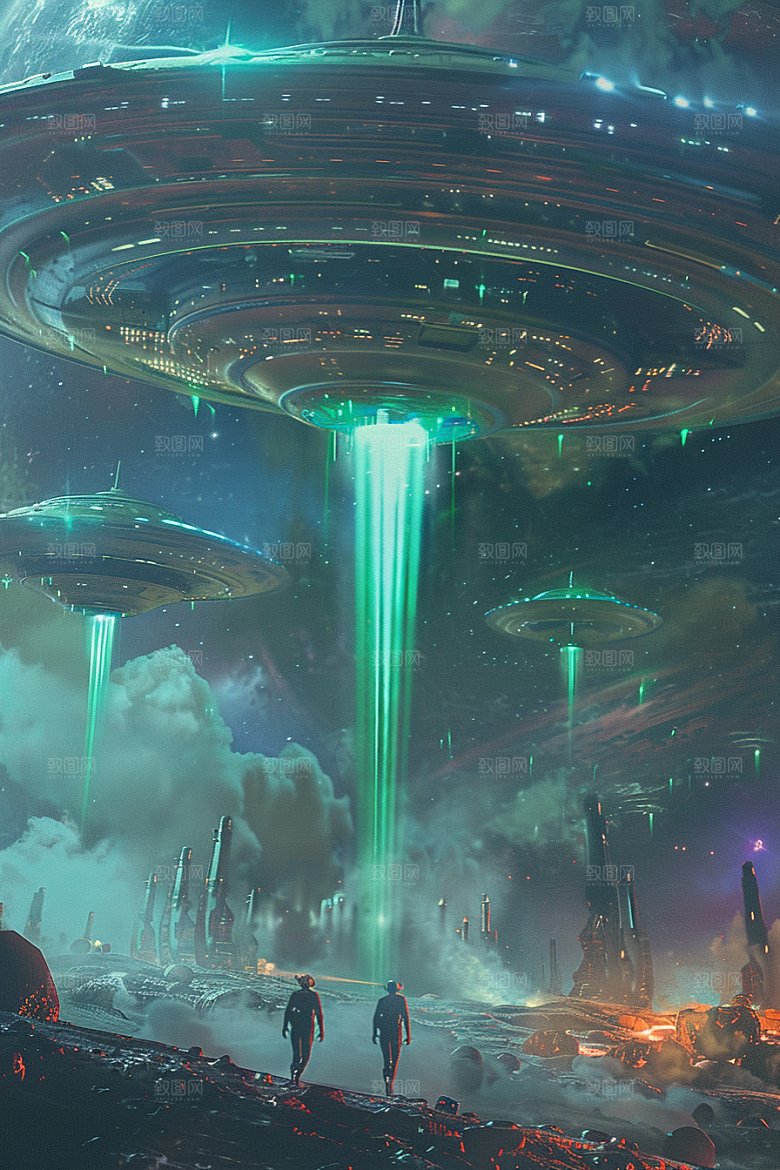 末日飞船暗黑科幻片游戏原画