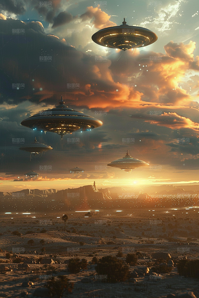 末日飞船宇宙飞碟游戏原画