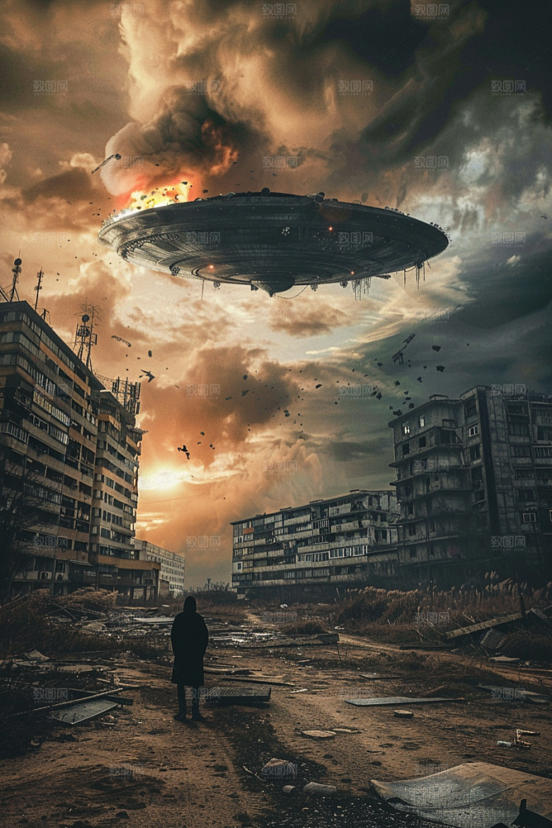 末日飞船世界末日科幻片游戏原画