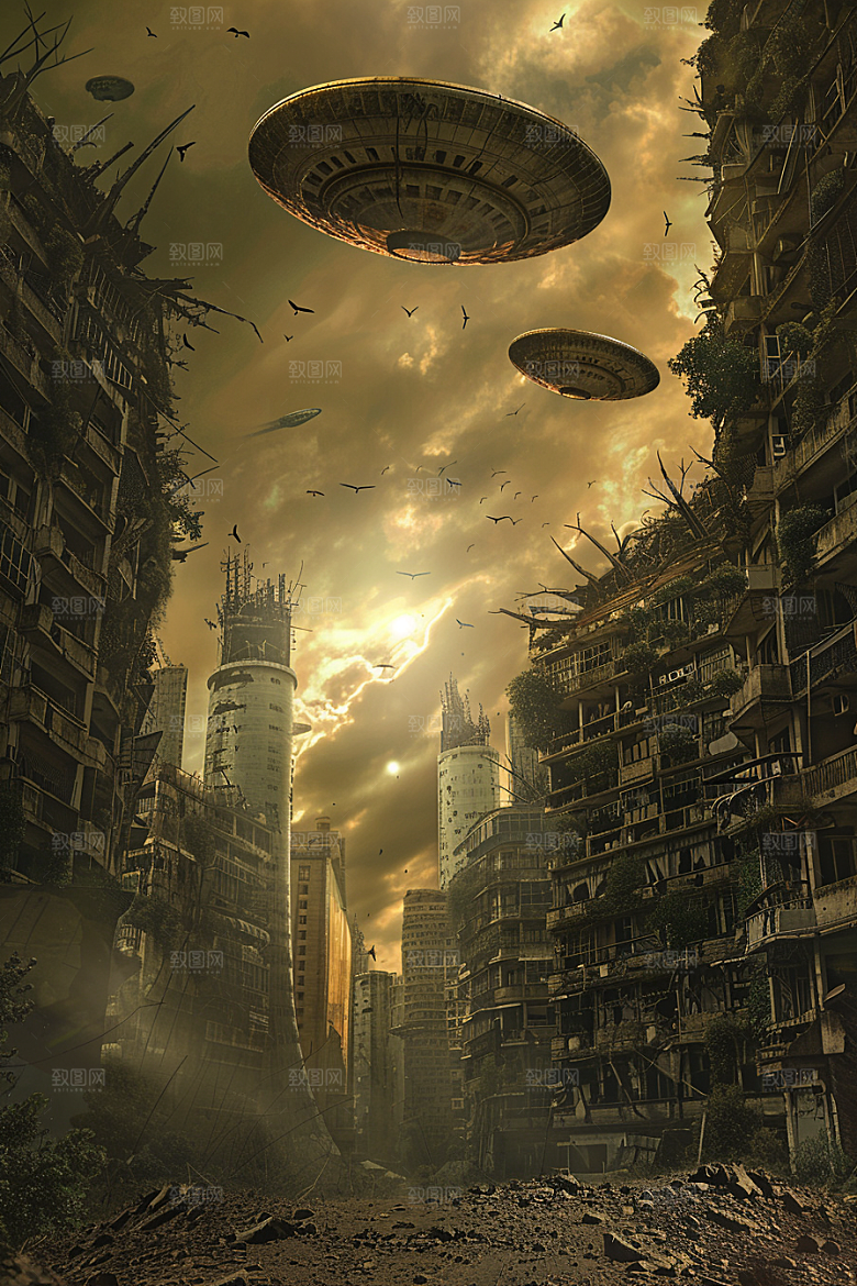 末日飞船太空世界末日游戏原画