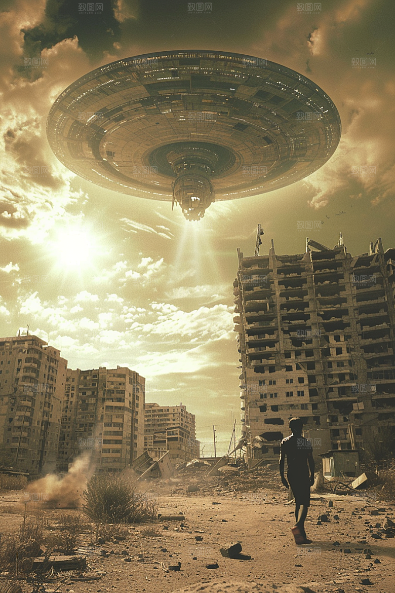 末日飞船废土风外星人游戏原画