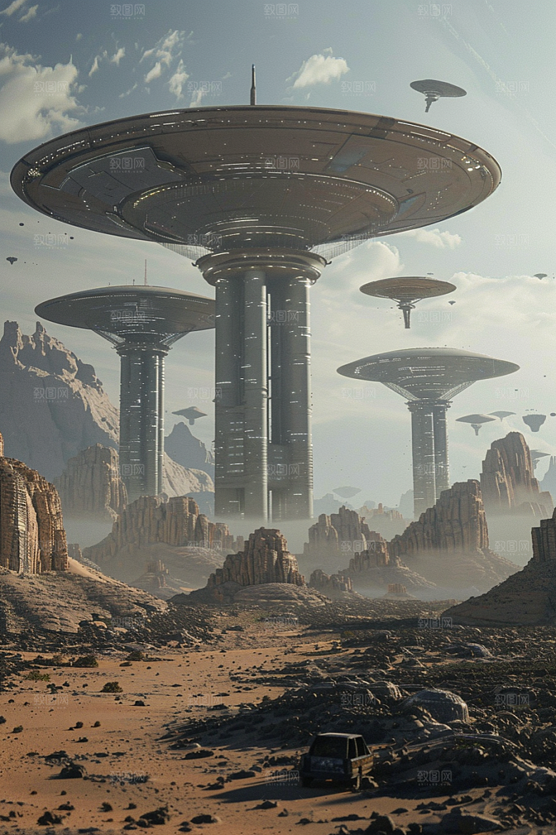 末日飞船宇宙外星人游戏原画