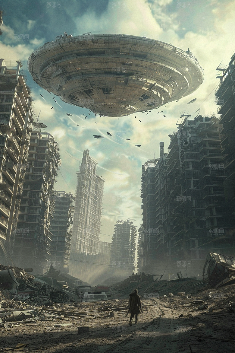 末日飞船太空太空战舰游戏原画