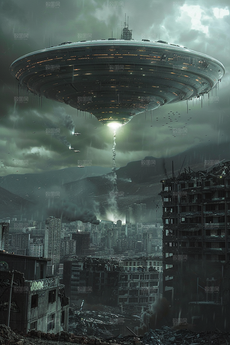 末日飞船暗黑科幻片游戏原画