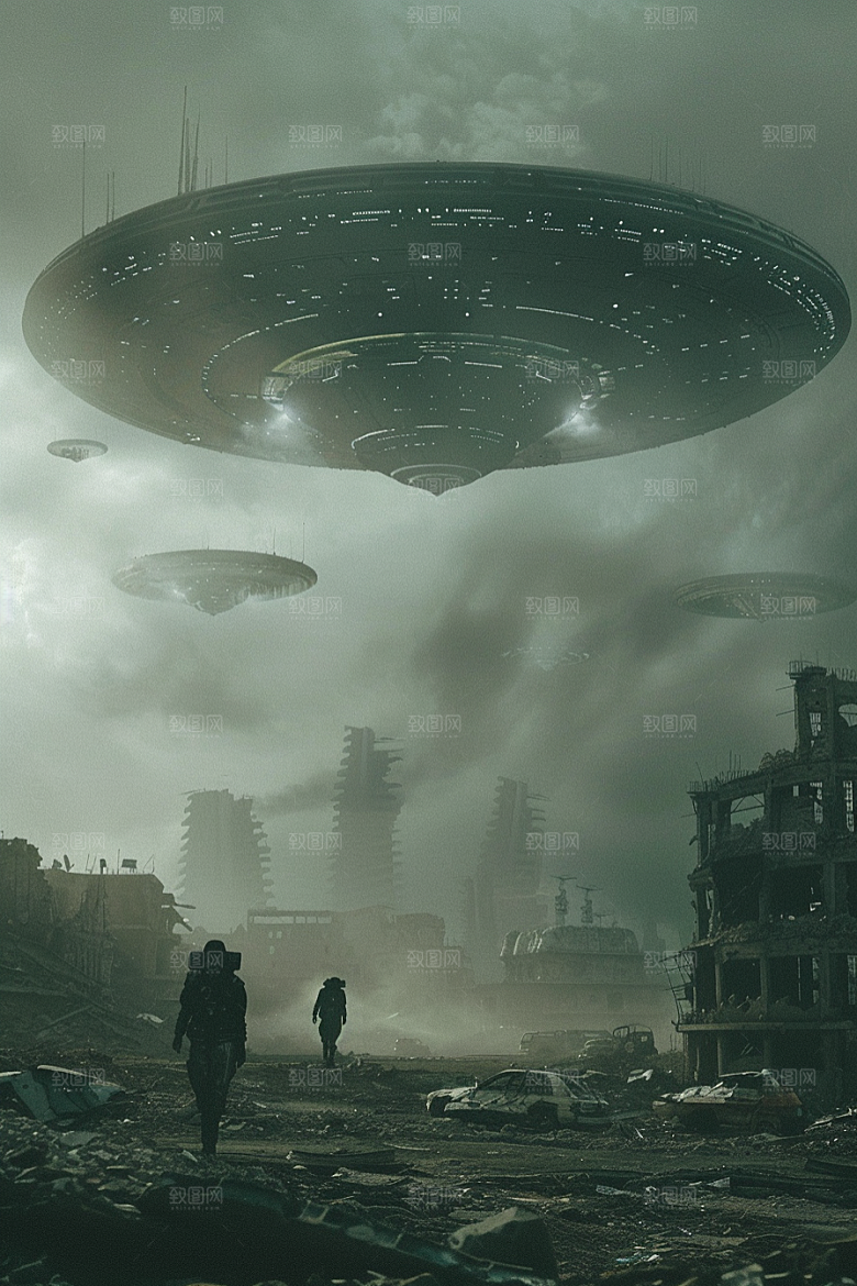末日飞船太空外星人游戏原画