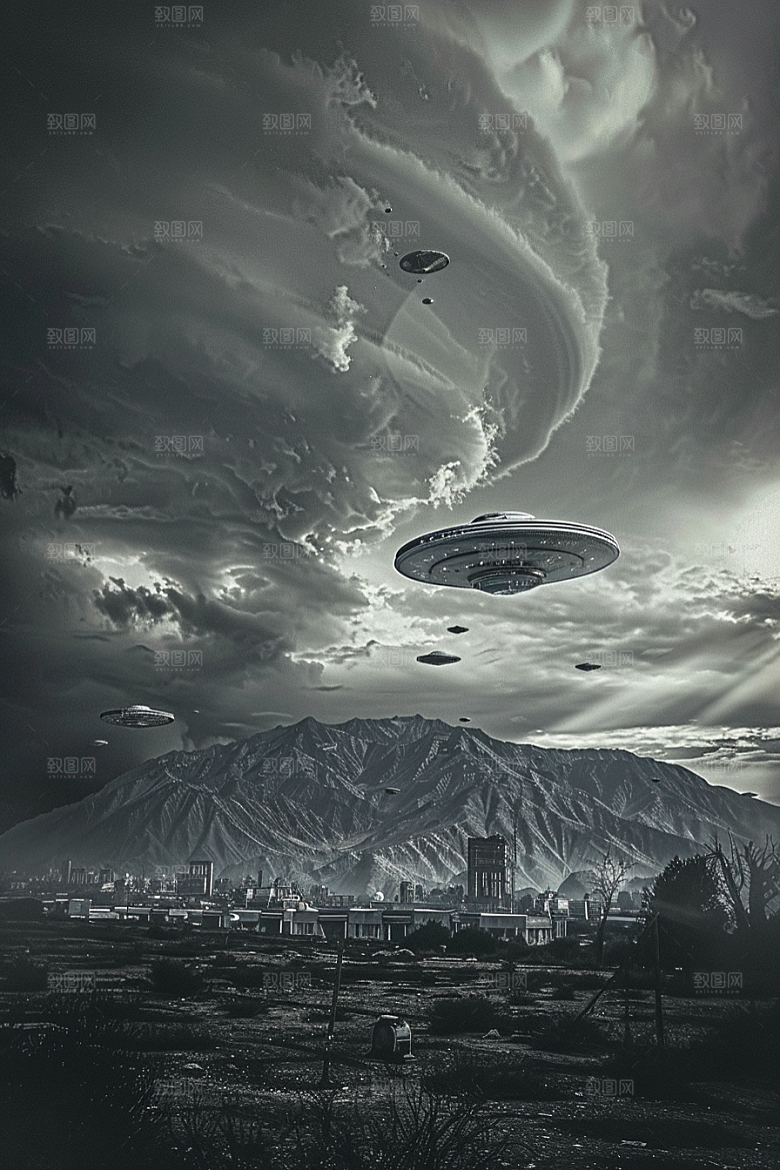 末日飞船太空飞碟游戏原画