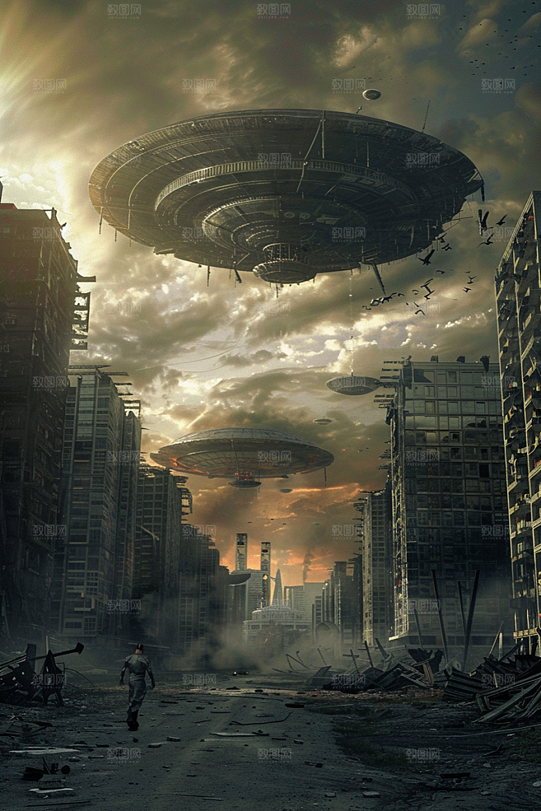 末日飞船太空暗黑游戏原画