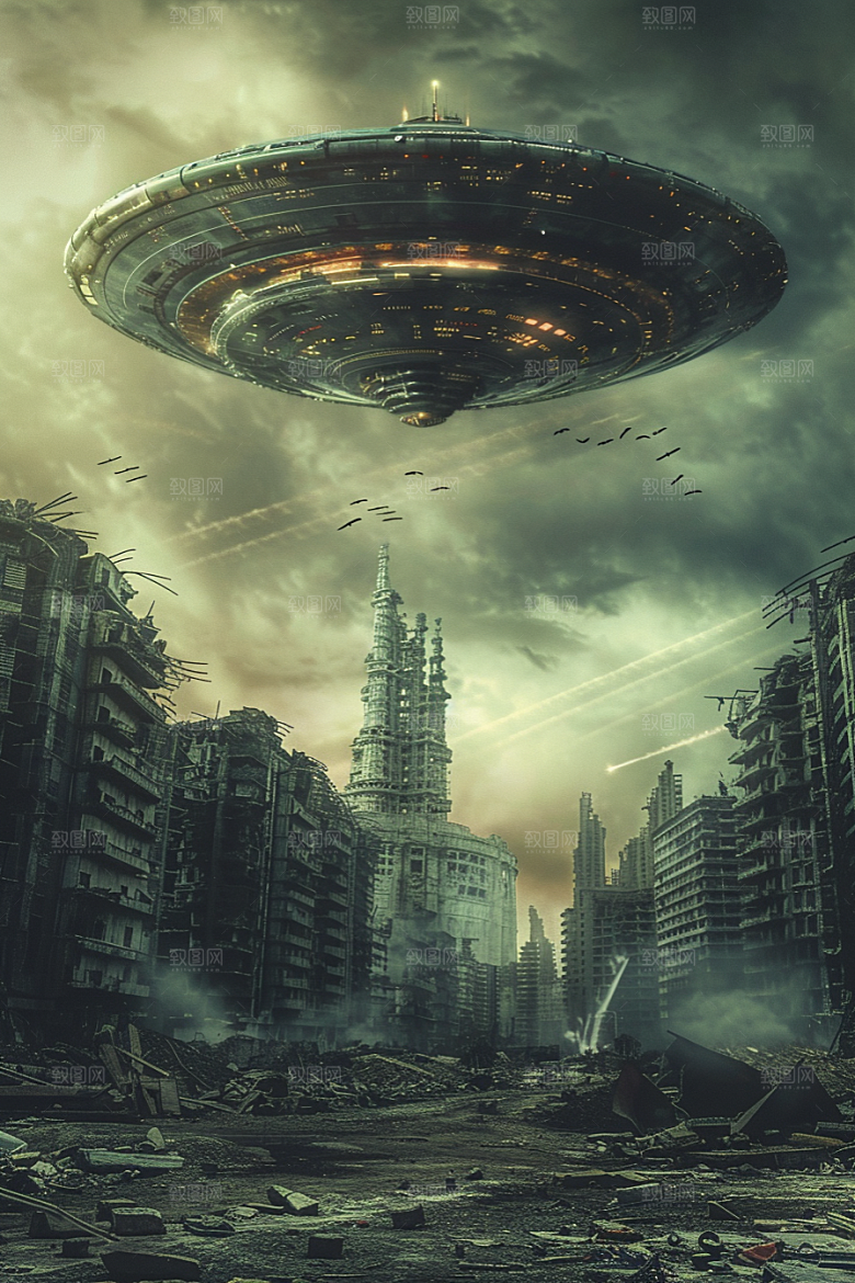 末日飞船科幻片世界末日游戏原画