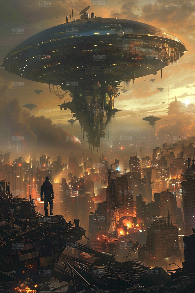 末日飞船世界末日外星人游戏原画
