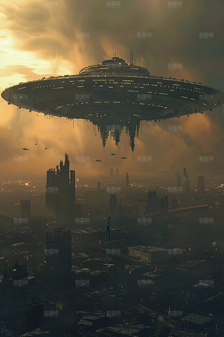 末日飞船科幻片太空游戏原画