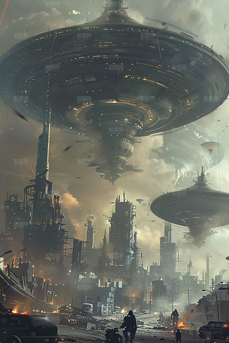 末日飞船宇宙太空游戏原画