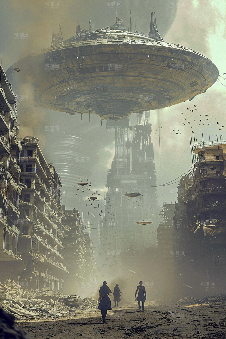 末日飞船宇宙太空游戏原画
