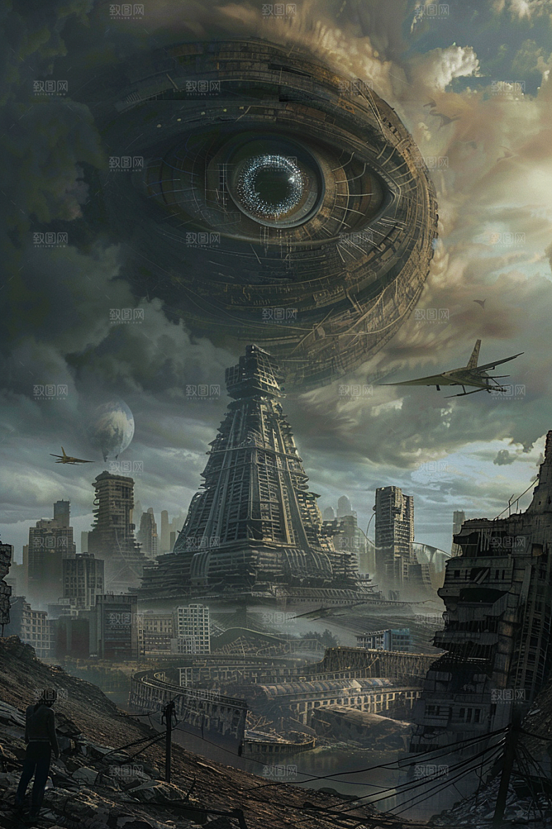 末日飞船外星人太空战舰游戏原画