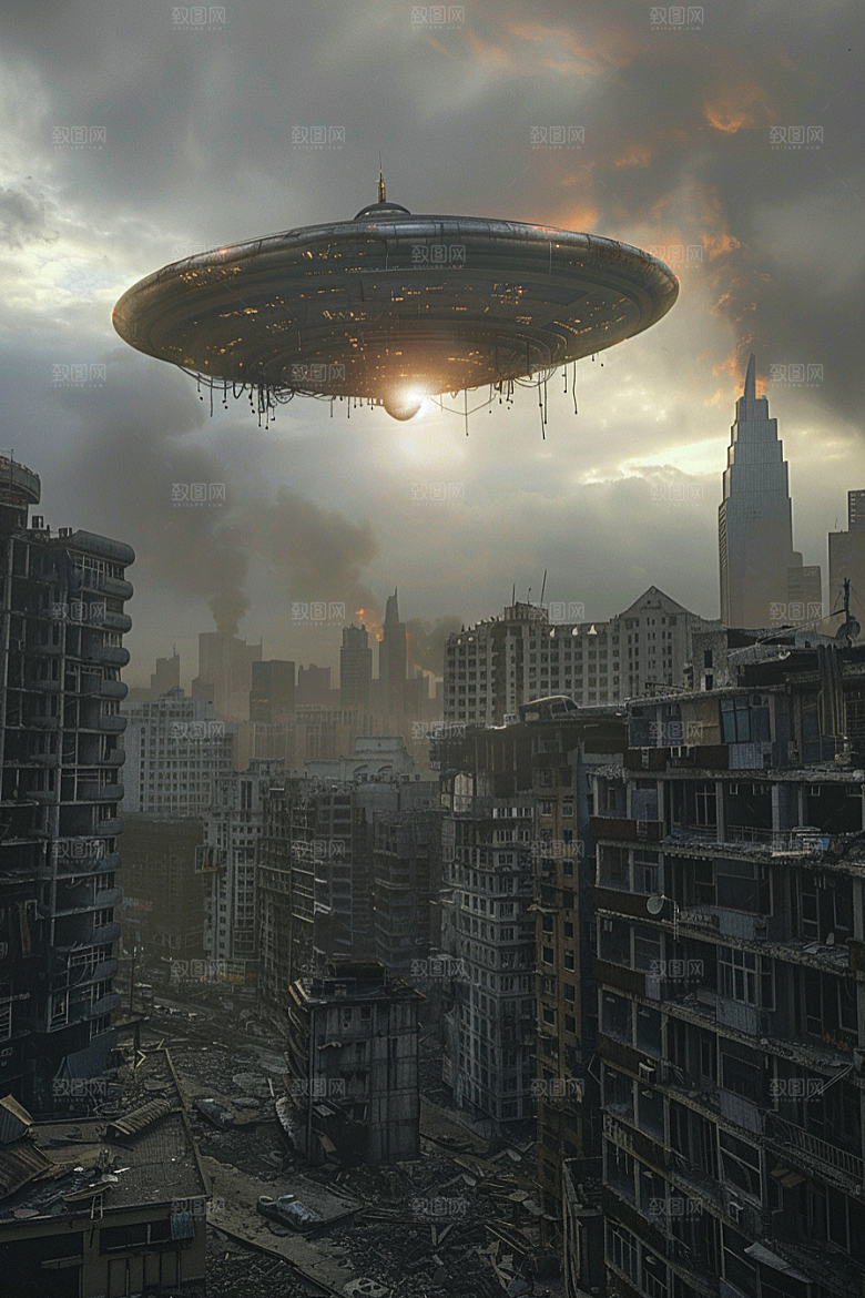 末日飞船太空科幻片游戏原画