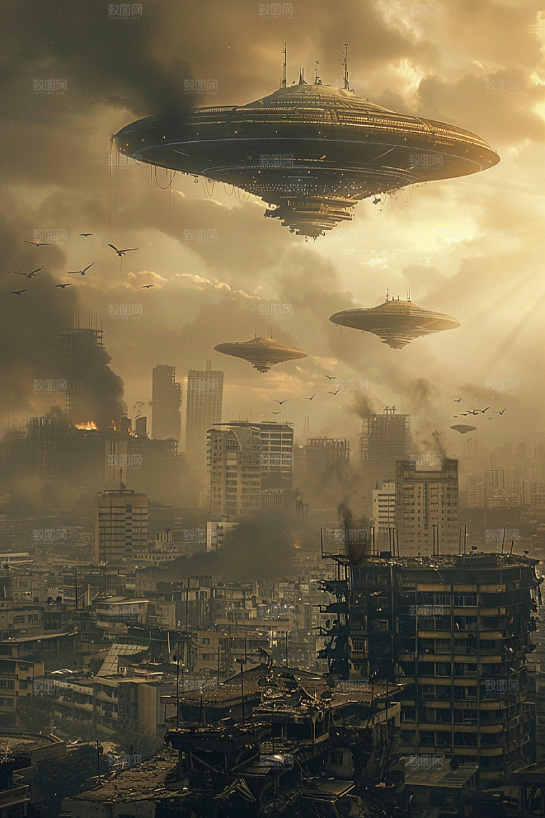 末日飞船科幻片宇宙游戏原画